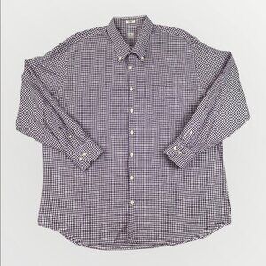Peter Millar Men's Purple White Checkered Button Down Long Sleeve Shirt SC XXL